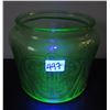Image 5 : Uranium glass royal lace cookie jar - depression glass