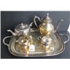 Image 3 : 5pc Silver plate tea service set w/ tray