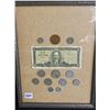 Image 4 : Vintage Banco Nacional "Cuba" bank note, w/ coins - framed - 1946, 1968 & 1970s - 10"x13"