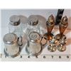 Image 2 : Metal & silver vintage salt & pepper sets. Made in England & USA