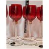 Image 2 : Hand made crystal, Cranberry red wine glasses. Made in Italy. Cristalleria F.lli Fumo