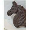 Image 2 : Cast iron horse head coat hooks.