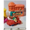 Image 2 : McDonald's Flintstones Bedrock village buildings & cars.
