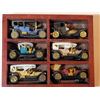 Image 4 : 12 small die cast vintage cars in wood display boxes.