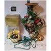 Image 1 : Bluetooth speaker ornament. Brass horn Christmas table candle.