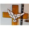 Image 2 : Stained glass dove cross & wood / metal crucifix.