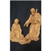 Image 1 : Holy family 4 piece nativity set wood look. 17"