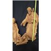Image 2 : Holy family 4 piece nativity set wood look. 17"