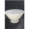 Image 1 : Milk glass fruit bowl. 9.5" Wide 5.5" High