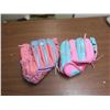 Image 1 : two girls baseball gloves