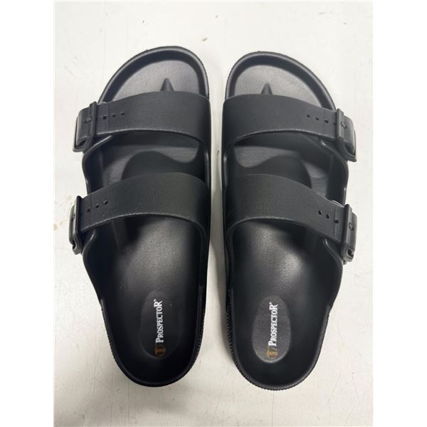 Prospector men's 11 number black slippers with box.