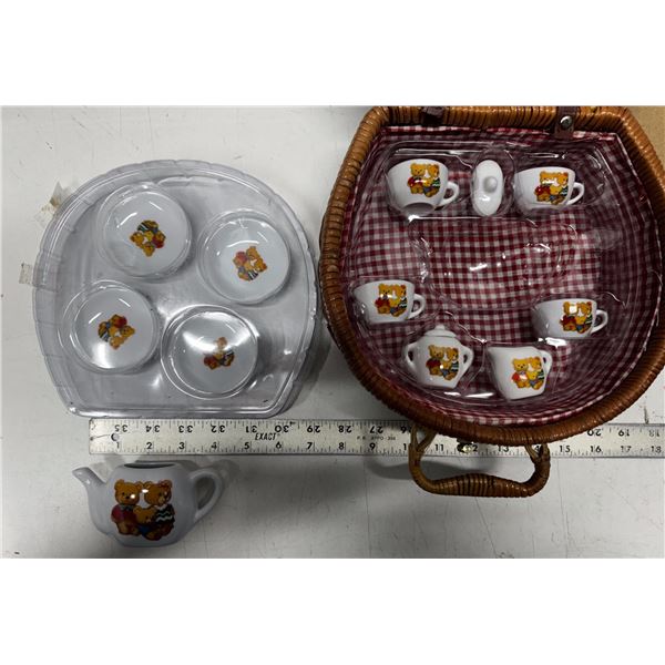 Teddy bears procelain picnic tea play set.