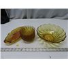 Image 1 : Set of Amber Glass Bowls & Amber Glass Dish