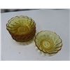Image 3 : Set of Amber Glass Bowls & Amber Glass Dish