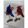 Image 2 : 5 Glass Bird Ornaments