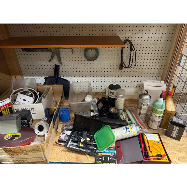 Shelf of garage items