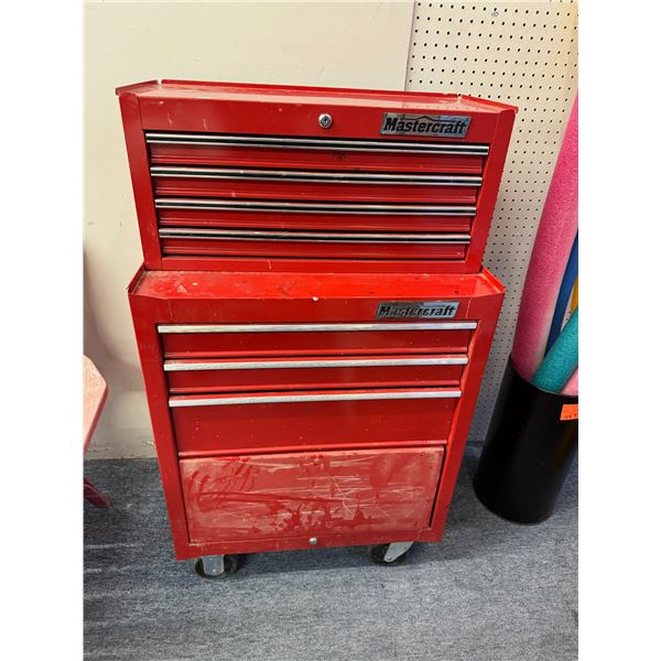 Mastercraft two-piece toolbox 45 3/4 inches tall 18 inches deep 27 inches wide