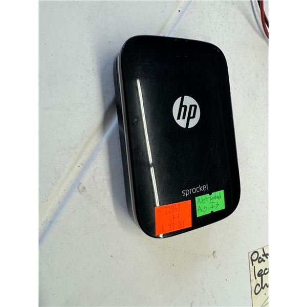 HP sprocket as is not tested