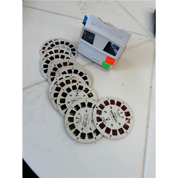 View  master with reels, Popeye, Donald Duck, Dennis the Menace, and other