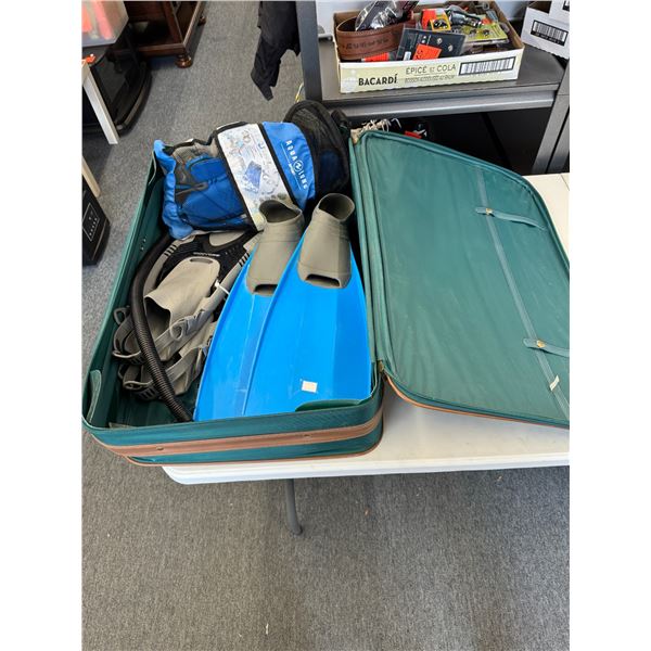Suitcase of scuba gear