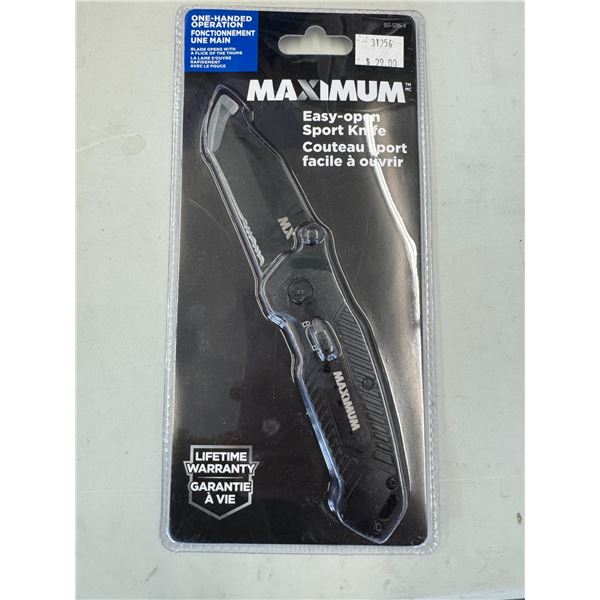 Maximum easy open sport knife