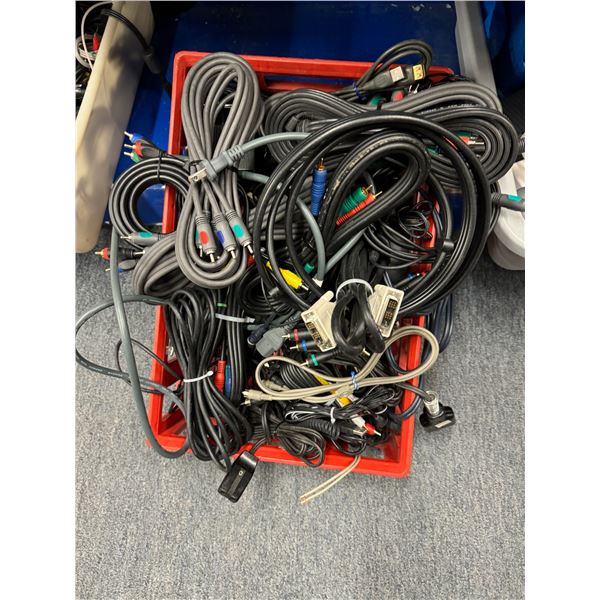 Bin of cables
