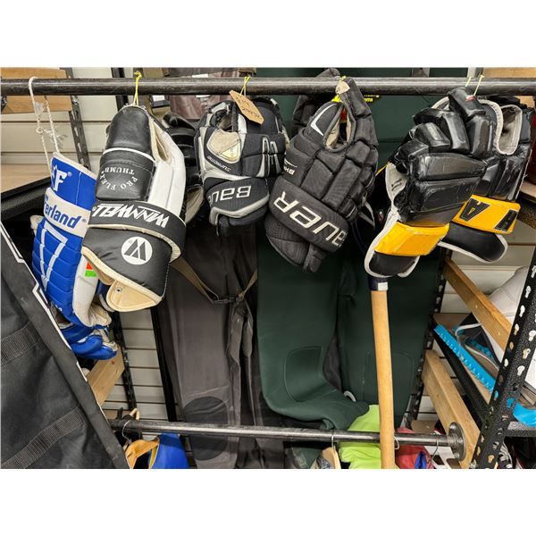 5 pairs of hockey gloves