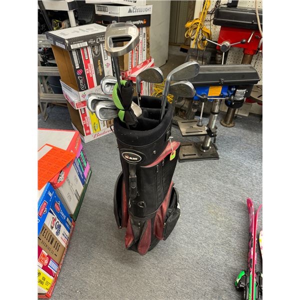 Golf clubs and bag