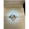 Image 1 : Gold heart with diamonds ring 10k 1.3g