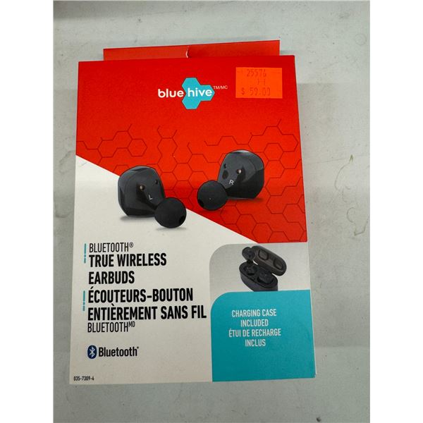 Ear buds blue hive