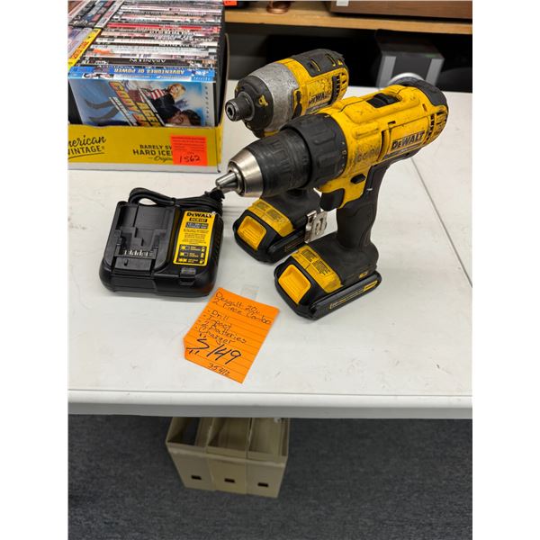 Dewalt drills with battery and charger