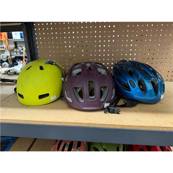 3 helmets