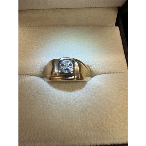 Thick gold diamond ring 10k 5.5g