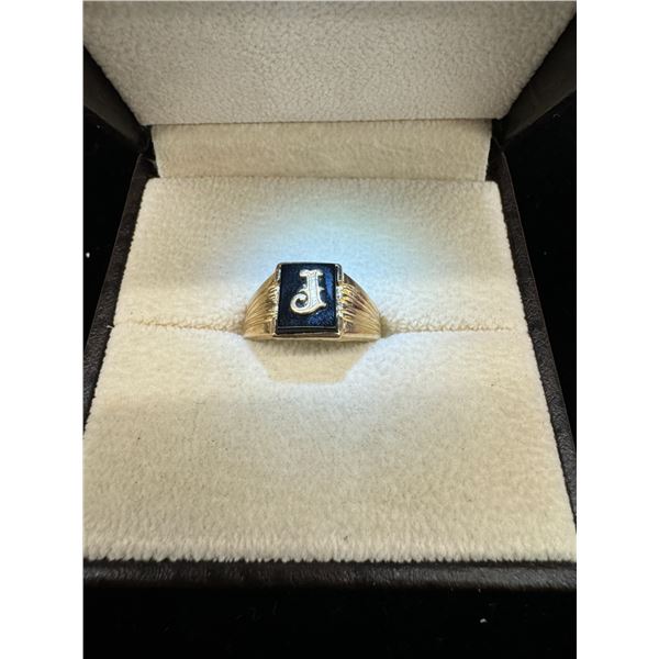 J ring black/gold 10k 3.8g