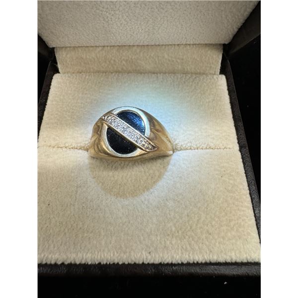 Onyx with cross diamonds 10k 4.6g