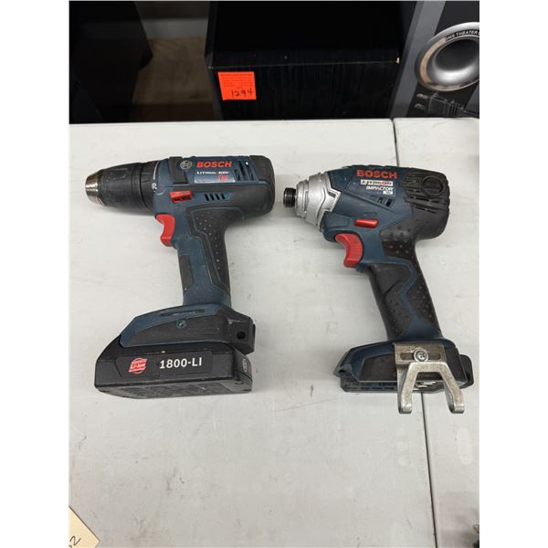 2 bosch drills and 1 battery