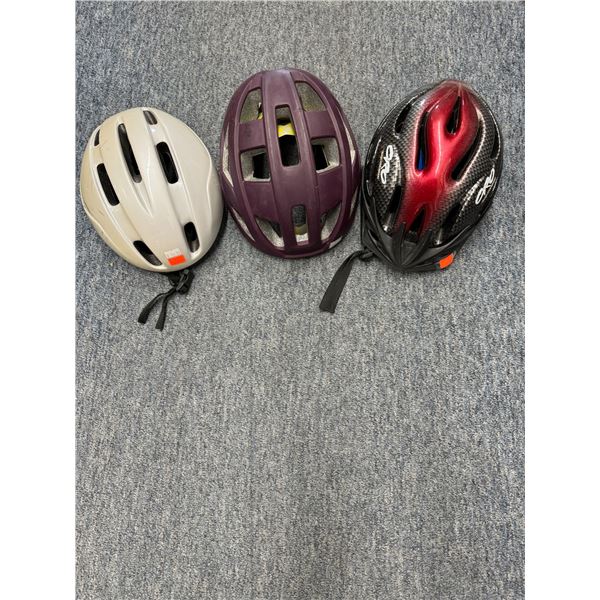 3 helmets