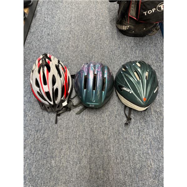 3 helmets