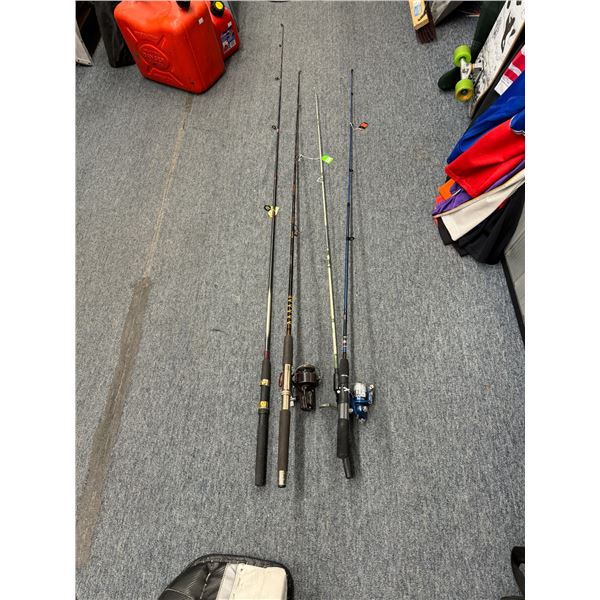4 fishing rods 2 reels