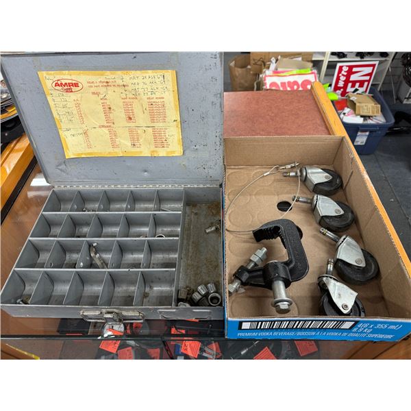 Casters, clamp, box