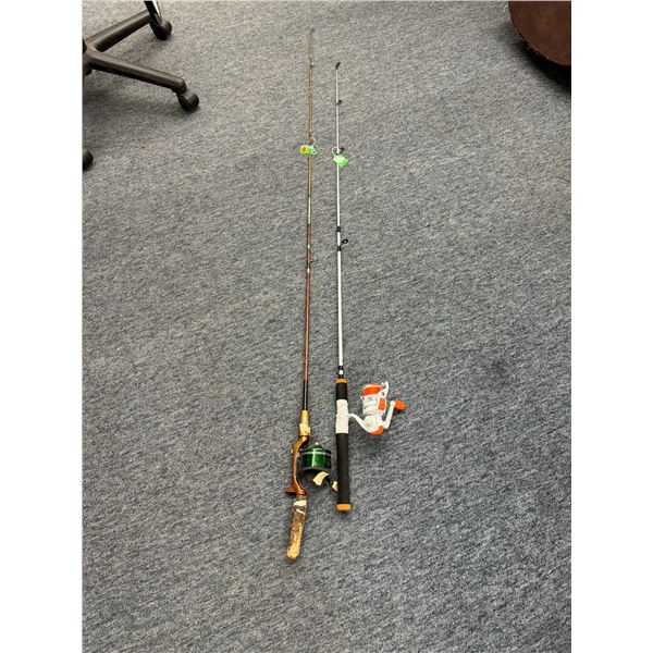 2 fishing rods and 2 reels
