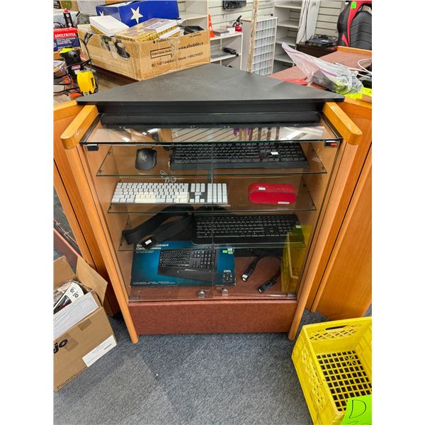 Corner display cabinet (cabinet only) 43.5x25.5x43  tall