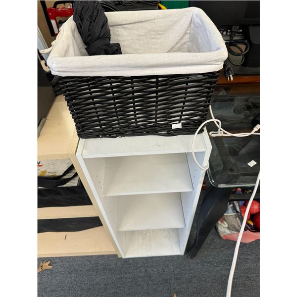Shelf and basket and umbrella 12x12x31.5 tall