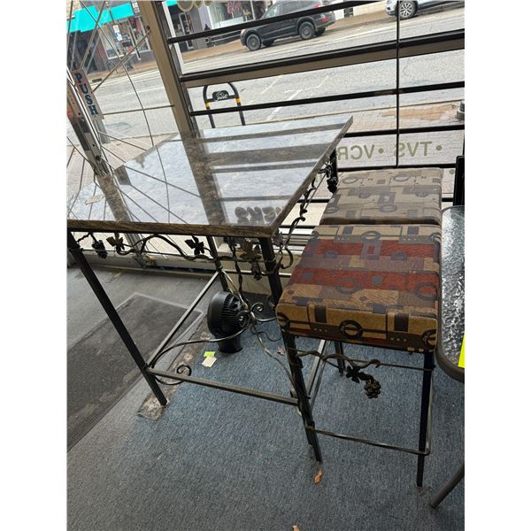 Granite table and 4 stools 34x24x41 tall