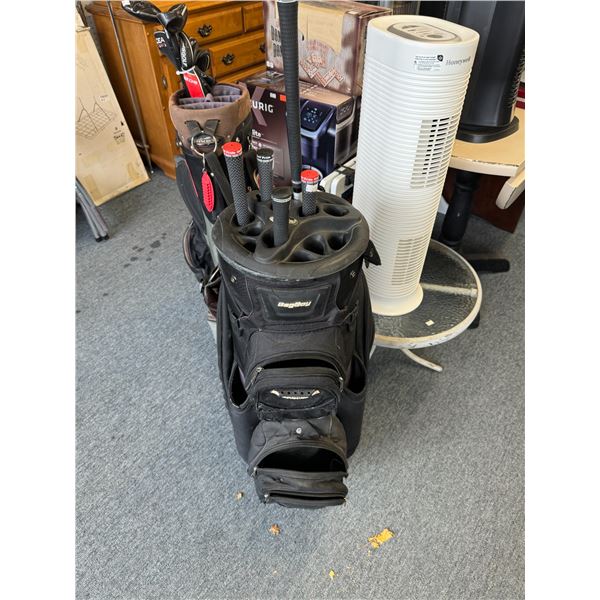 Golf bag and shafts