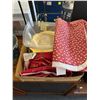 Image 1 : Box of dishes and table clothes