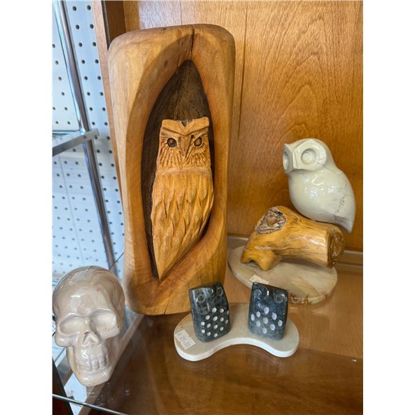 4 pieces of decor (3 owls)