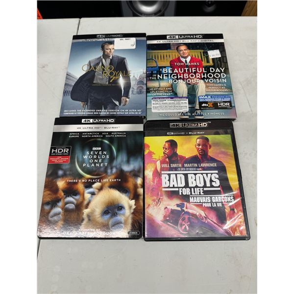 4 4K ultra HD DVDs