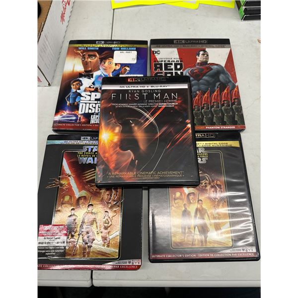 5 4K ultra hd DVDs