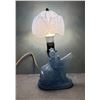 Image 1 : Depression Glass Boudoir Harp Player Lamp
